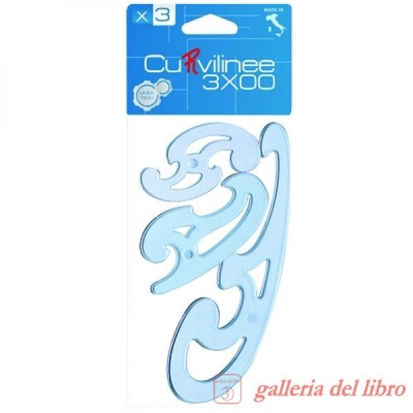 Set curvilinee ARDA Serie Tecnoschool polistirolo termoresistente azzurro  trasparente Conf. 3 pezzi - 41200